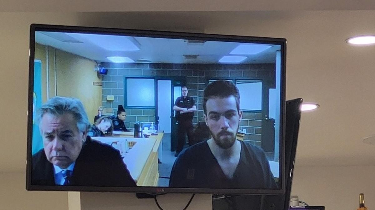 Elijah James Belmont, 22, of Marysville, Wash. makes his first appearance in Whatcom County Superior Court on Thursday, Dec. 7, 2023. Belmont is accused of first-degree murder for the March 12, 2023 shooting death of 48-year-old Henry Howard King, of Bellingham.