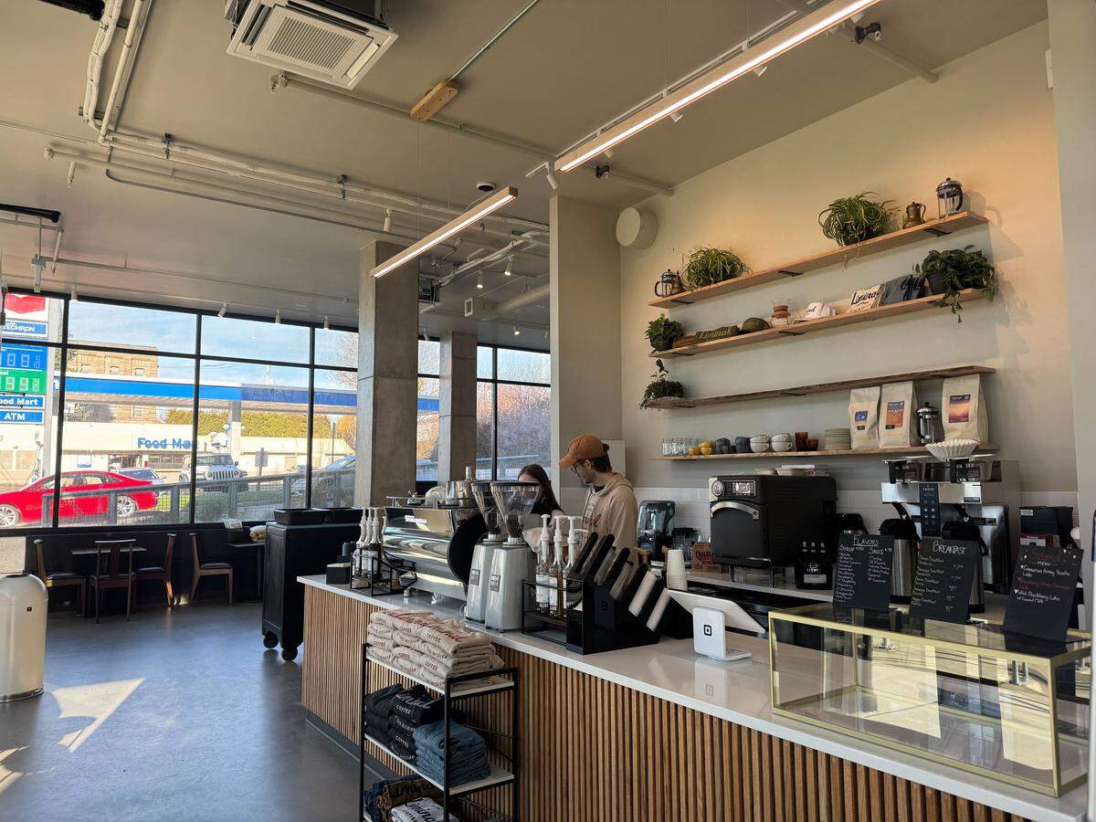 The service counter Liminal Coffee shop, located on the first floor of Lighthouse Missions at 916 Holly St. in Bellingham.