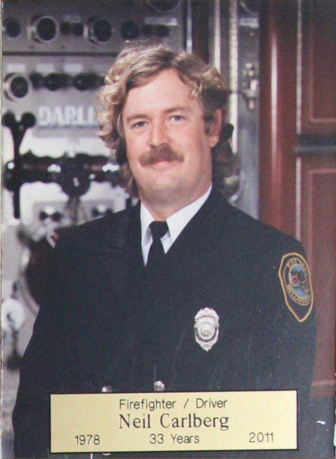 Former Bellingham firefighter Neil Carlberg is shown in an undated photo wearing his “Class A” or dress uniform.