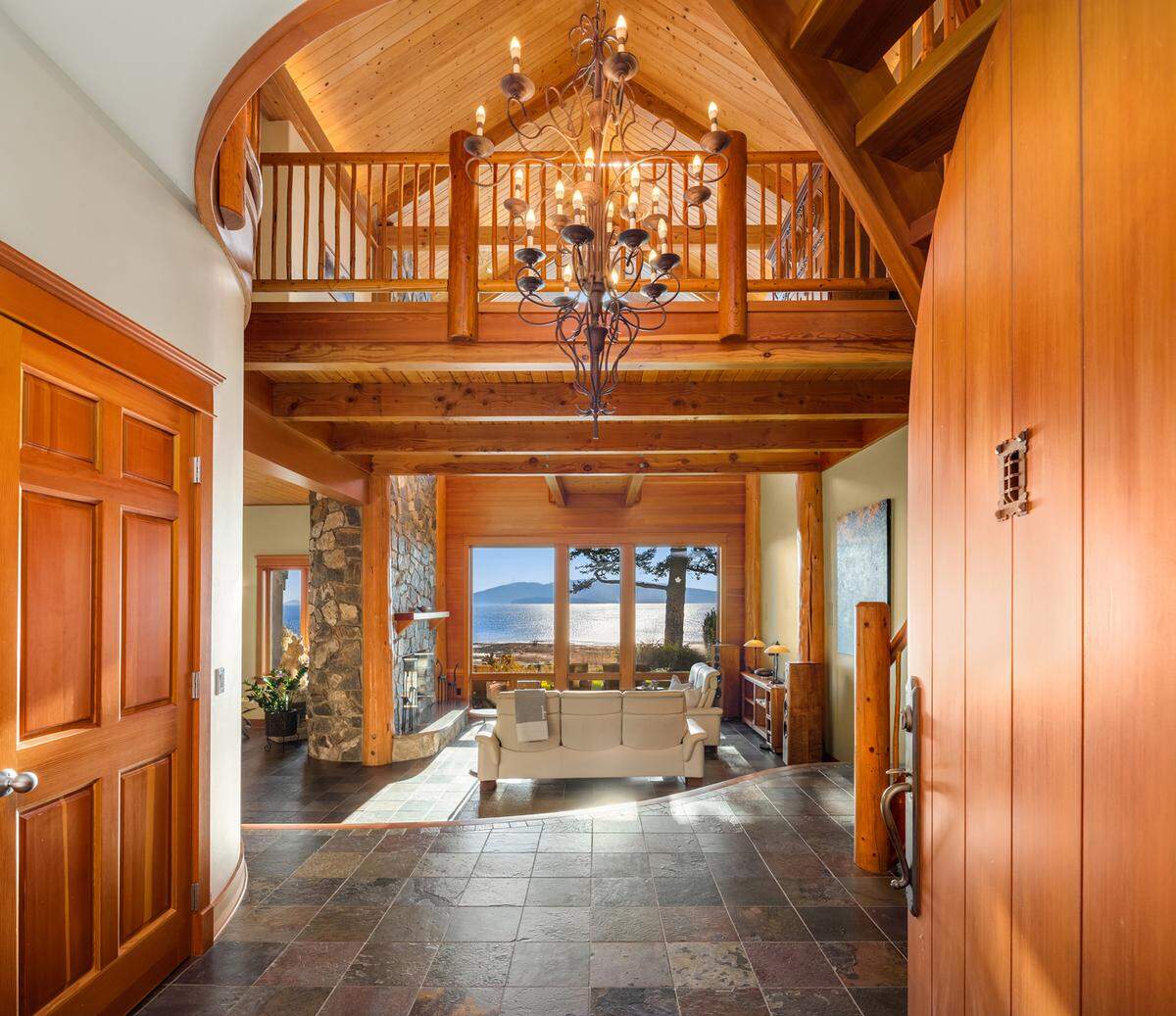 The home at 1469 Island View Drive in Bellingham was for sale for $3.69 million as of Wednesday, Dec. 21. The home features five fireplaces and a three-car garage.