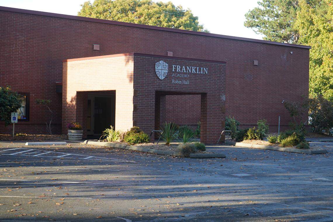 Franklin Academy’s Robin Hall is situated along Northwest Avenue in Bellingham, Wash. The city held a neighborhood meeting on Sept. 22, 2023, for a community discussion about a proposed addition to Robin Hall that would replace an existing part of the old building.