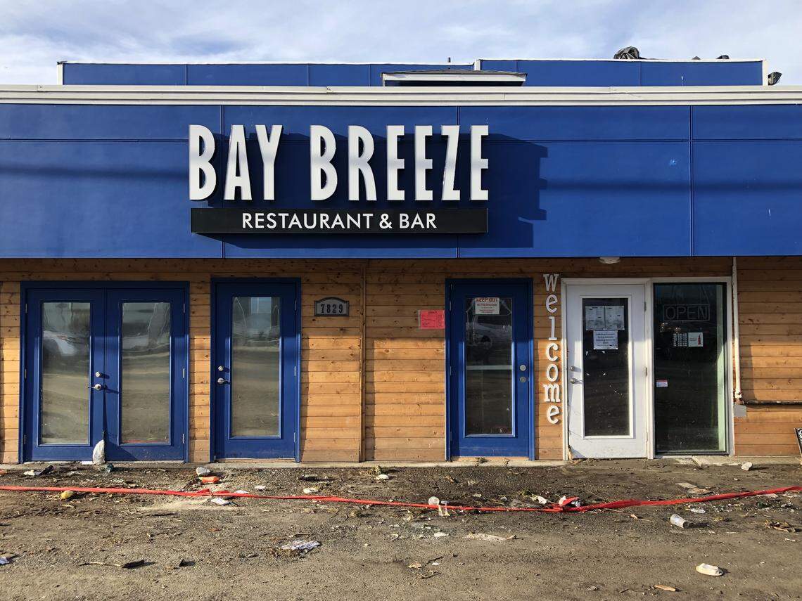 The bayside Bay Breeze restaurant on Birch Bay Drive is closed after the damage it sustained in the Thursday windstorm.