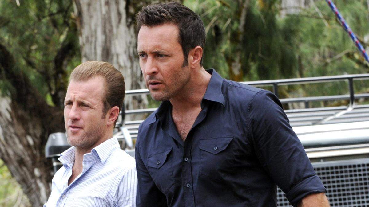 Scott Caan, left, and Alex O’Loughlin star in “Hawaii Five-0” Friday on CBS. Squalicum High graduate Denny McAuliffe will play a role in this Friday’s episode.