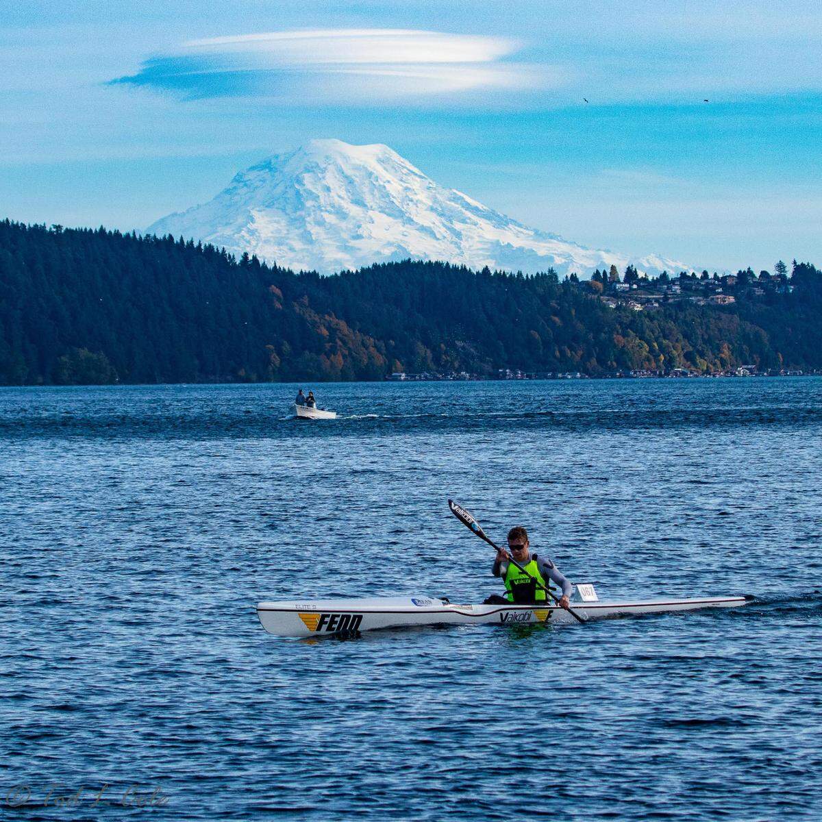 National kayak champion Jonas Ecker paddles in the Tacoma Narrows Challenge in this undated provided image.