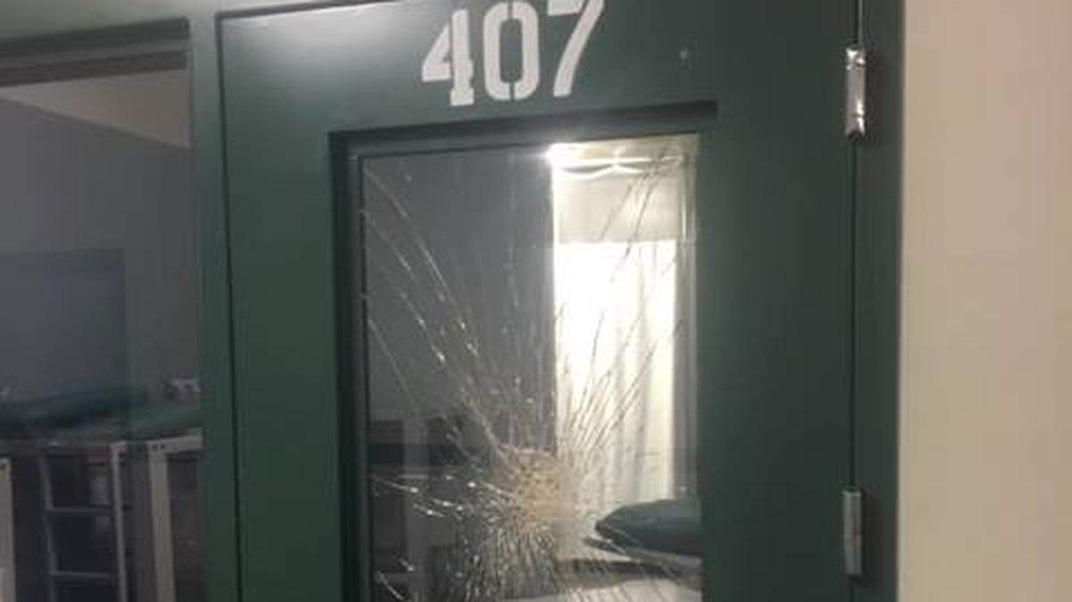 A 63-year-old Blaine man, who was an inmate at the Whatcom County Minimum Security Work Center, was knocked unconscious when he intentionally ran head first into a door of his cell, cracking the door window, according to the Whatcom County Sheriff’s Office.