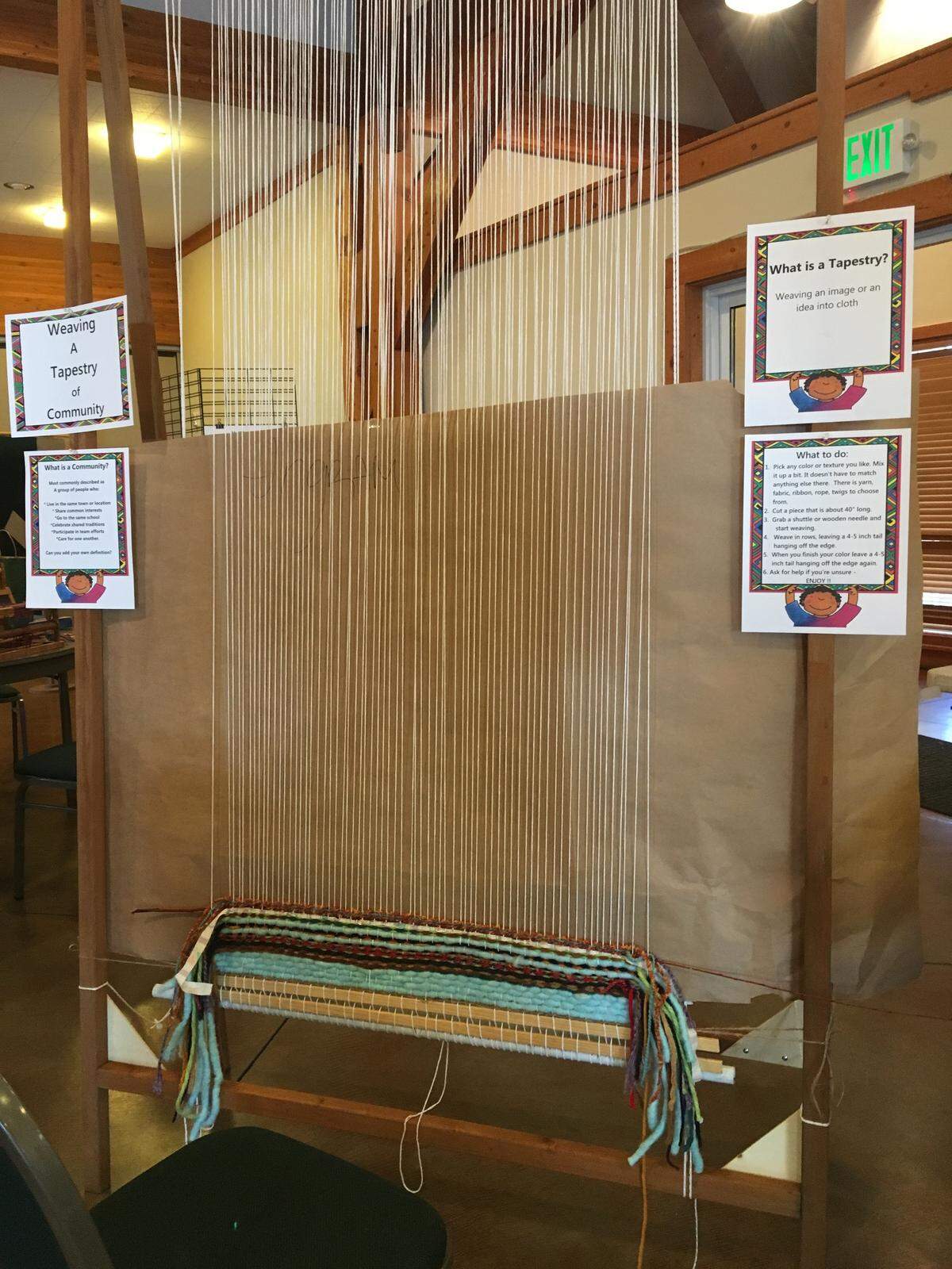 Fair-goers can help weave the community quilt inside the Wool Show at the Northwest Washington Fair in Lynden.