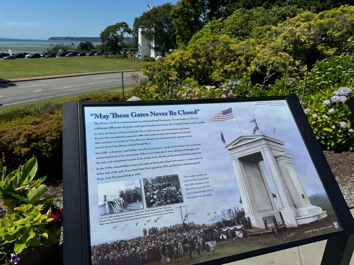 The Peace Arch on Friday, July 12, 2024 at Peace Arch Historical State Park at 19 A Street in Blaine, Wash.