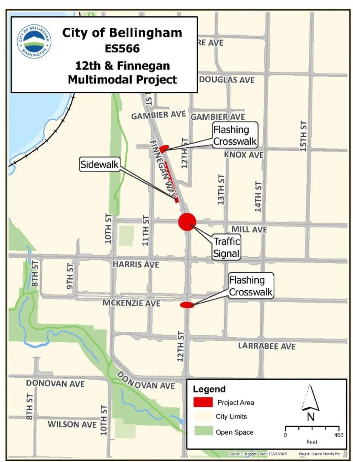 Workers will be installing a traffic signal where Finnegan Way becomes 12th Street at the corner of Mill Avenue.