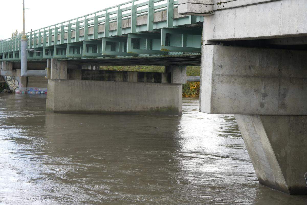 The Nooksack River flows under the Main Street Bridge in Ferndale on Oct 21.