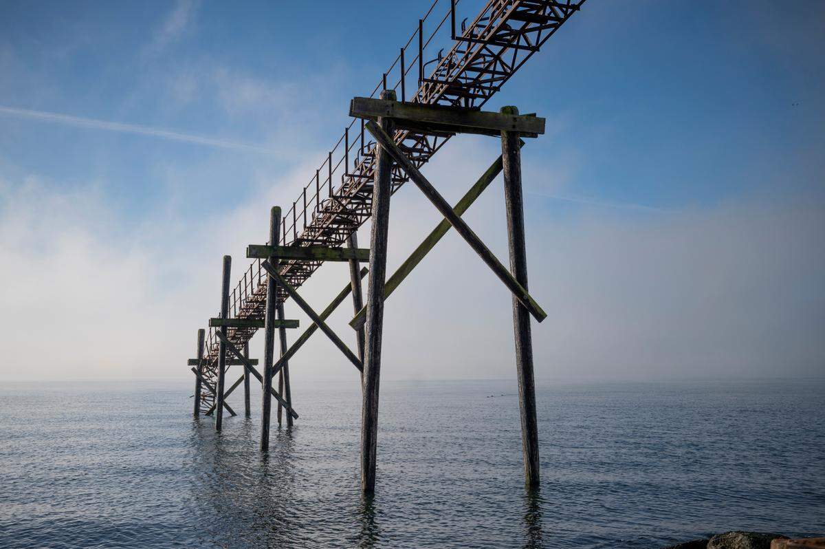 A derelict conveyor at the beach off of Gulf Road on Thursday, Jan. 27, near Ferndale. Whatcom County council members voted to allow Pacific International Holdings to close the road to the public.