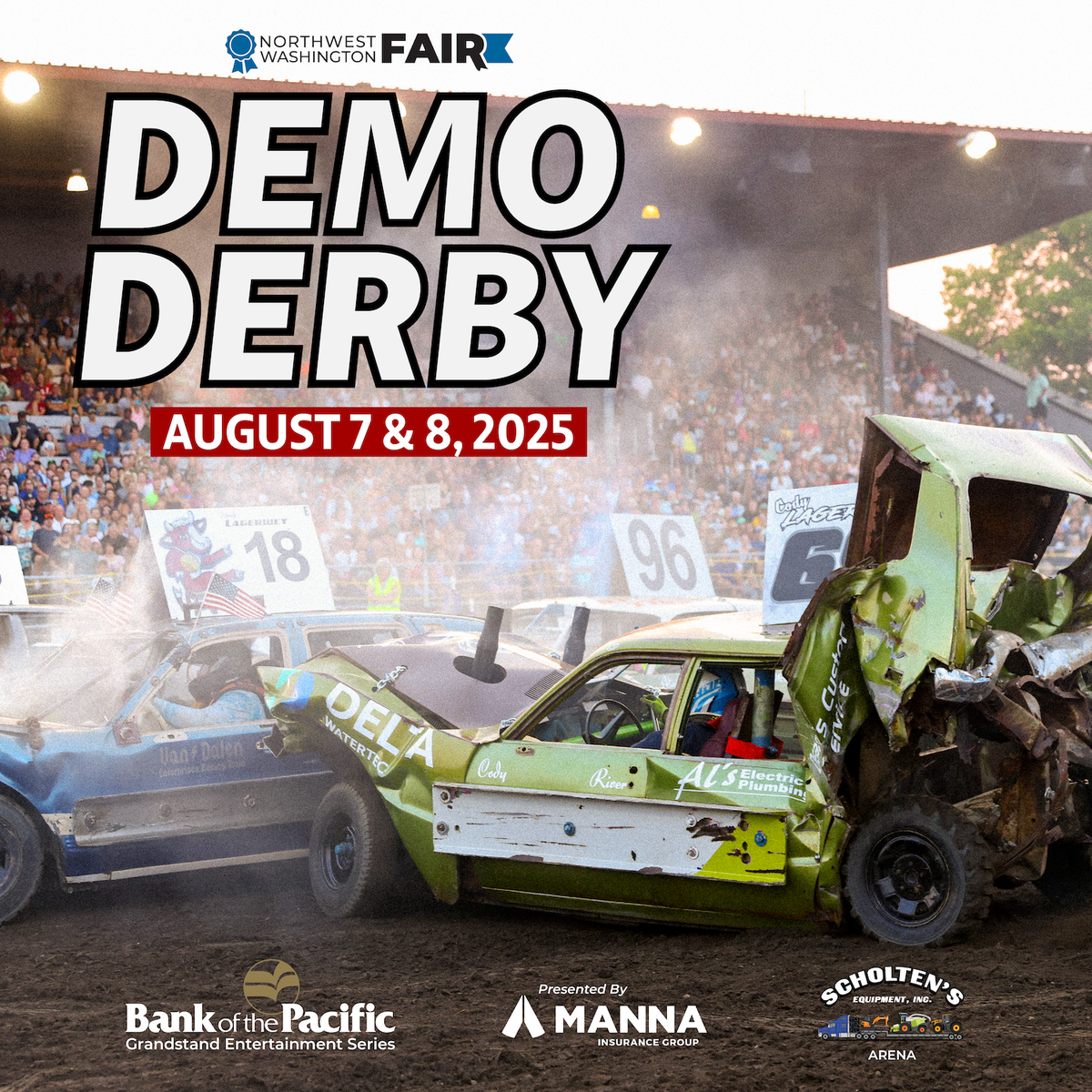 Northwest Washington Fair Demolition Derby promotional photo.