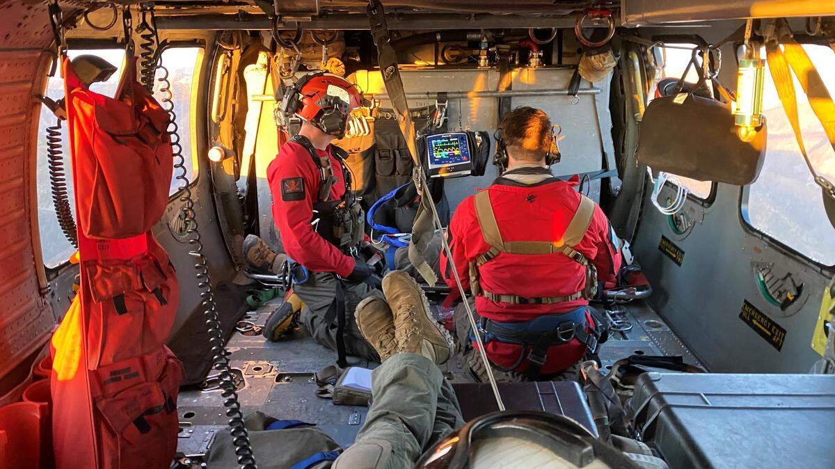 A Naval Air Station Whidbey Island Search and Rescue Team rescued a 54-year-old man in Okanogan County on Sunday, Aug. 13, and airlifted him to a Bellingham hospital for treatment. He was suffering from a heat-related illness.