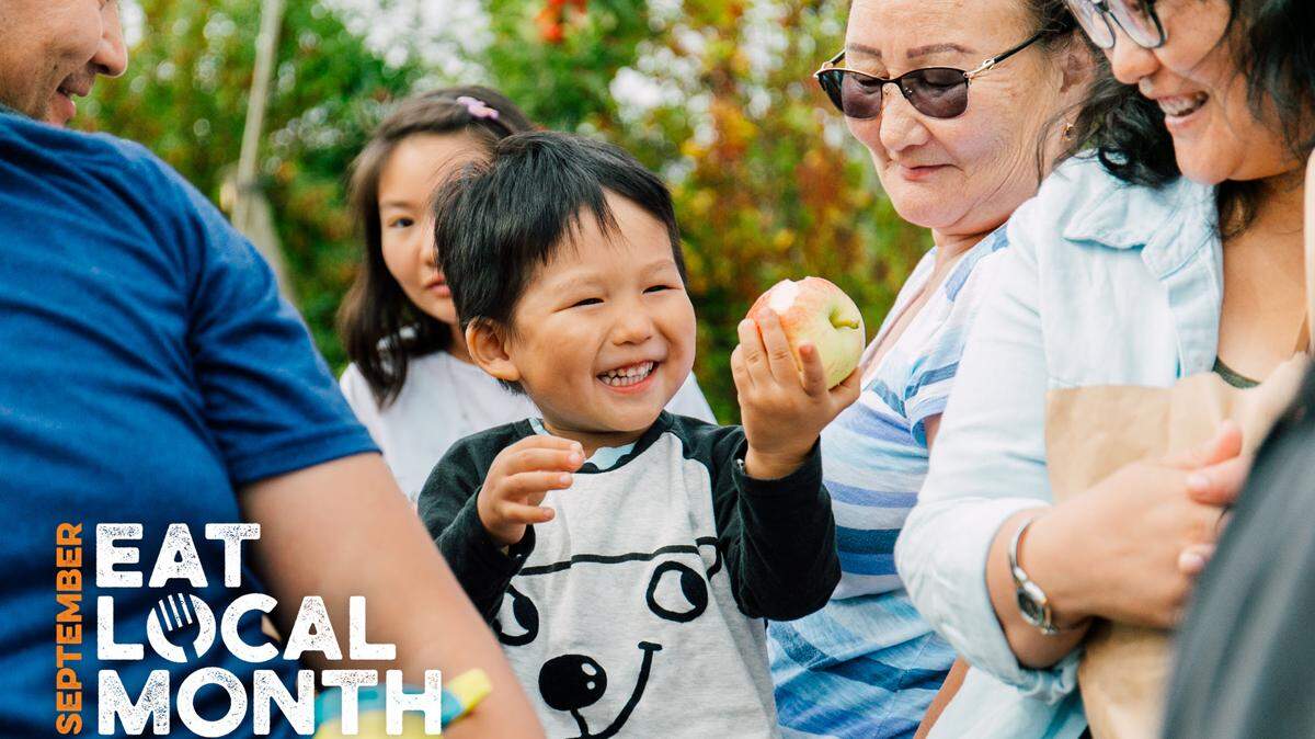 Eat Local Month promotional stock photo