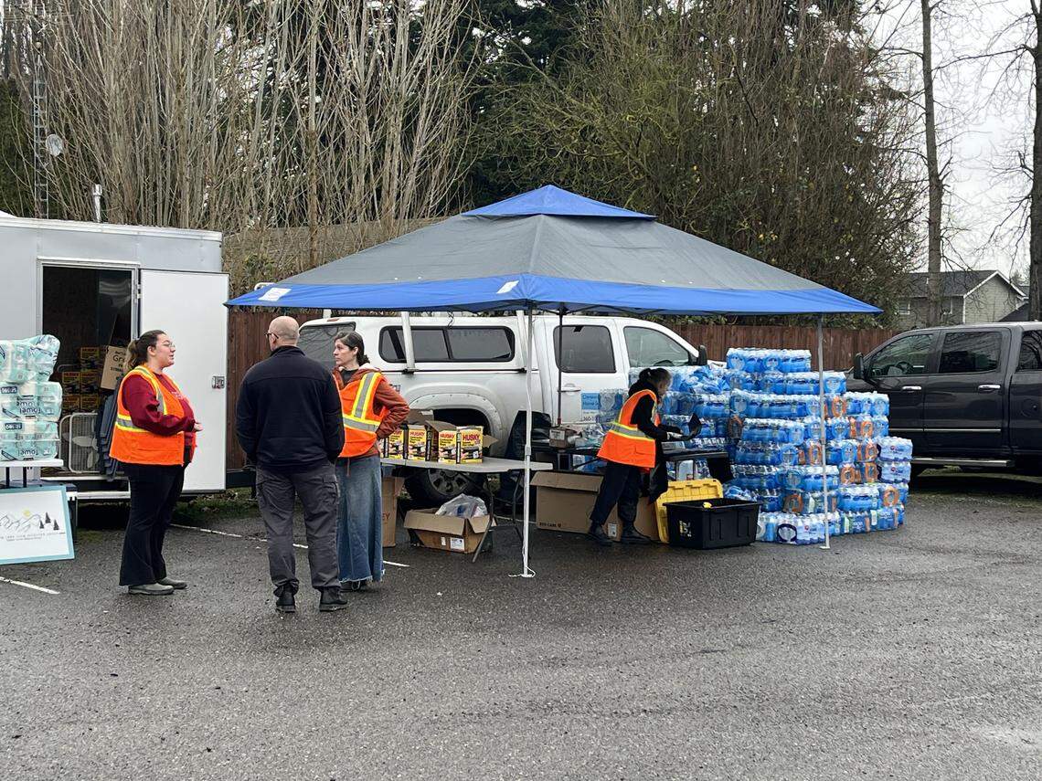 Volunteers with the Whatcom Long Term Recovery Group were in Nooksack on Friday, Dec. 12, 2025 to assist residents affected by recent flooding.