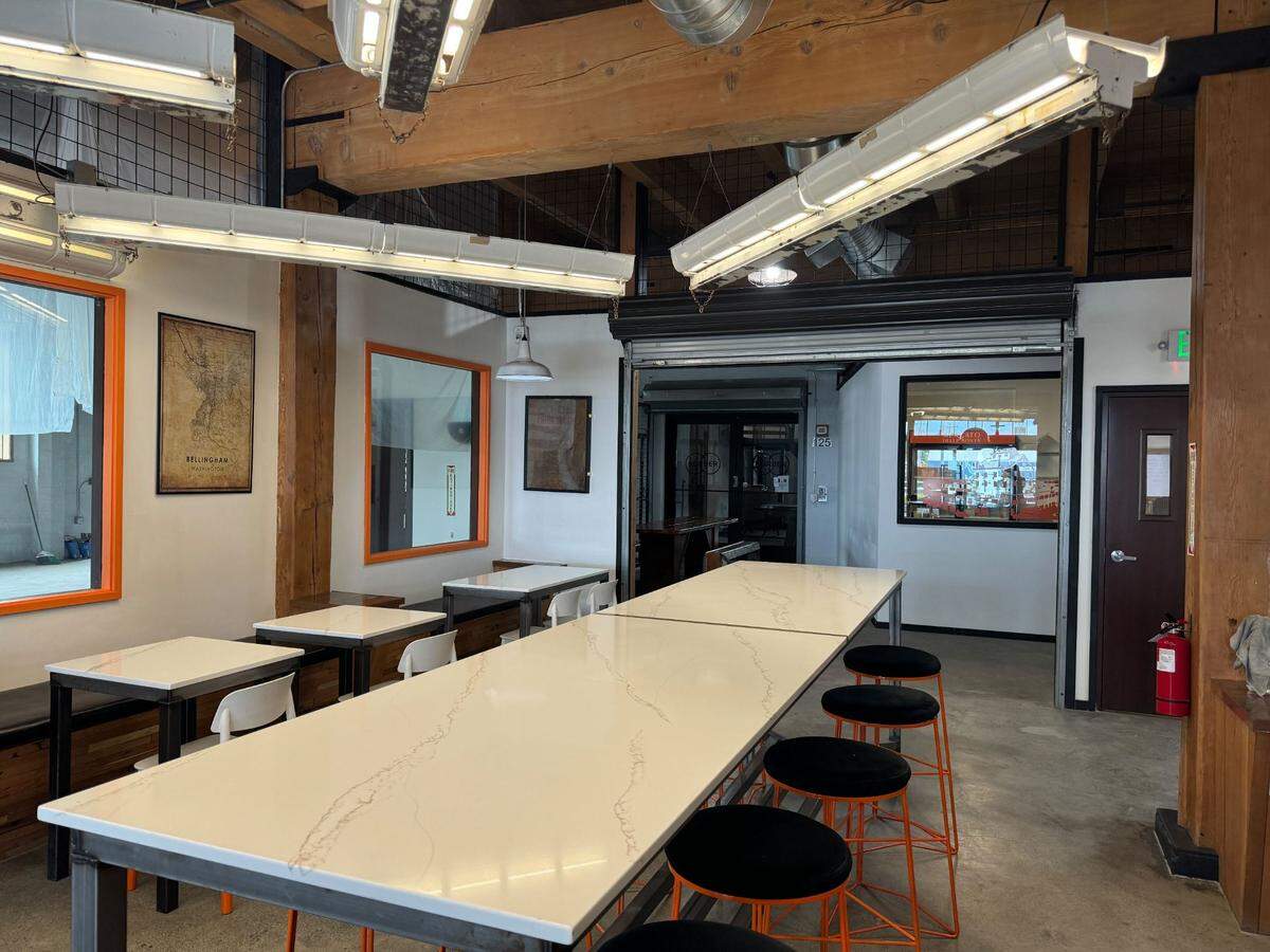The cafe and coffee shop space inside Mercato della Bonta, a restaurant and cafe in suite 128 of the Granary Building at 1211 Granary Ave. in Bellingham, Wash. on Wednesday, June 26, 2024.