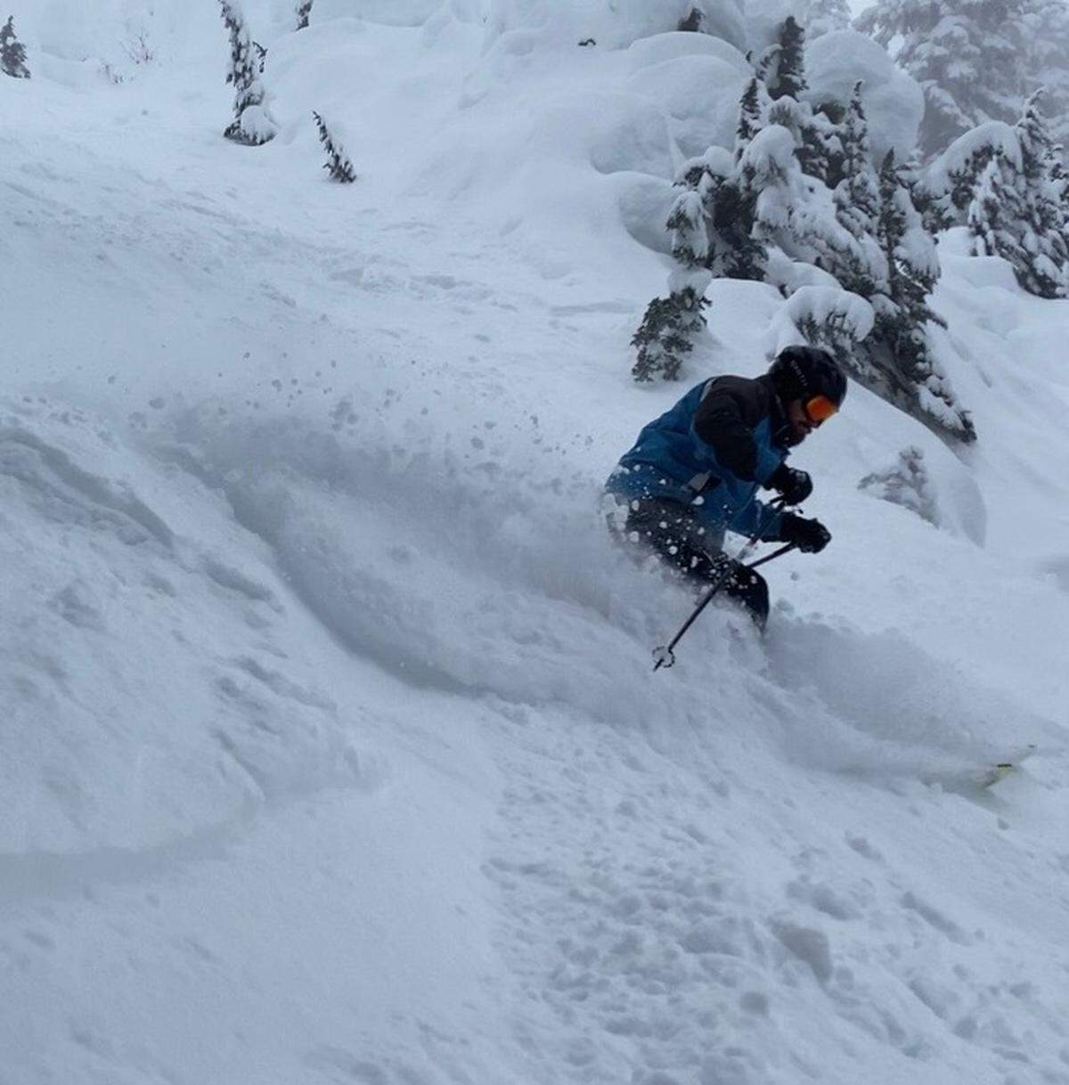 A skier navigates the slopes at Mt. Baker Ski Area in 2023.