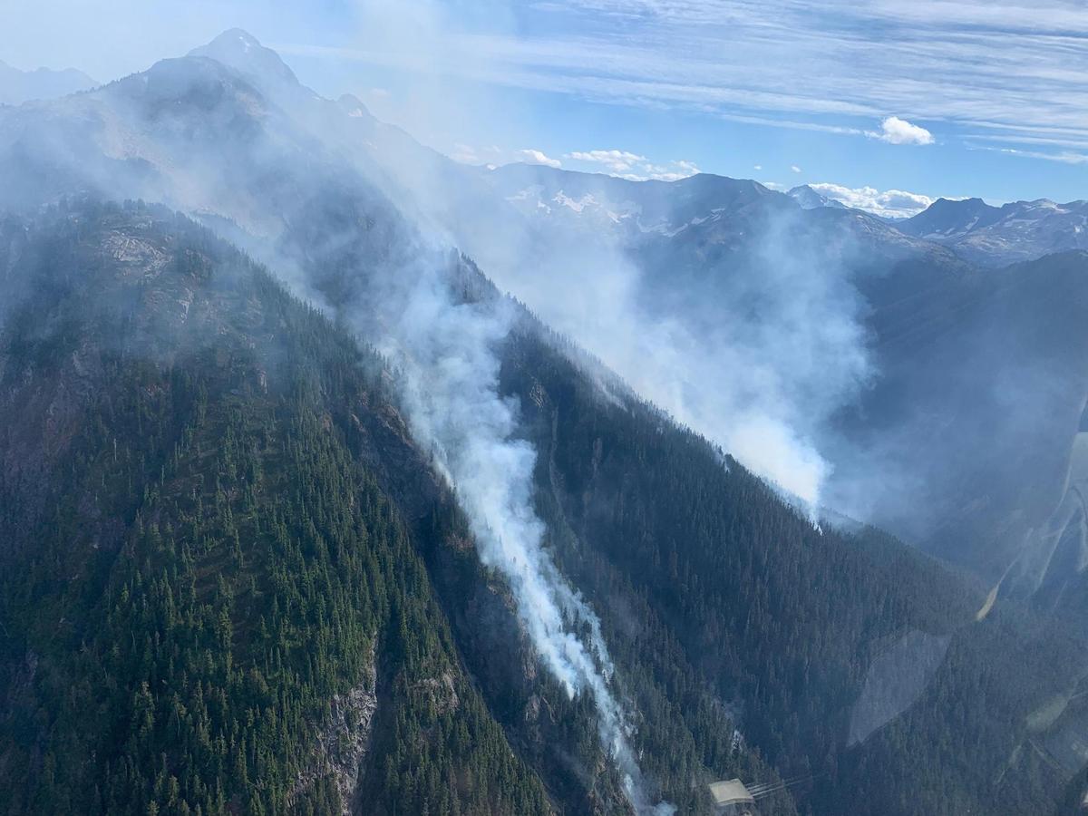 Four lightning-caused fires just east of the Mt. Baker Ski Area have burned nearly 4,000 acres within the North Cascades National Park Complex and soon may start impacting air quality in western portions of Whatcom County, as a Red Flag warning has been issued with weekend winds and heat in the forecast.
