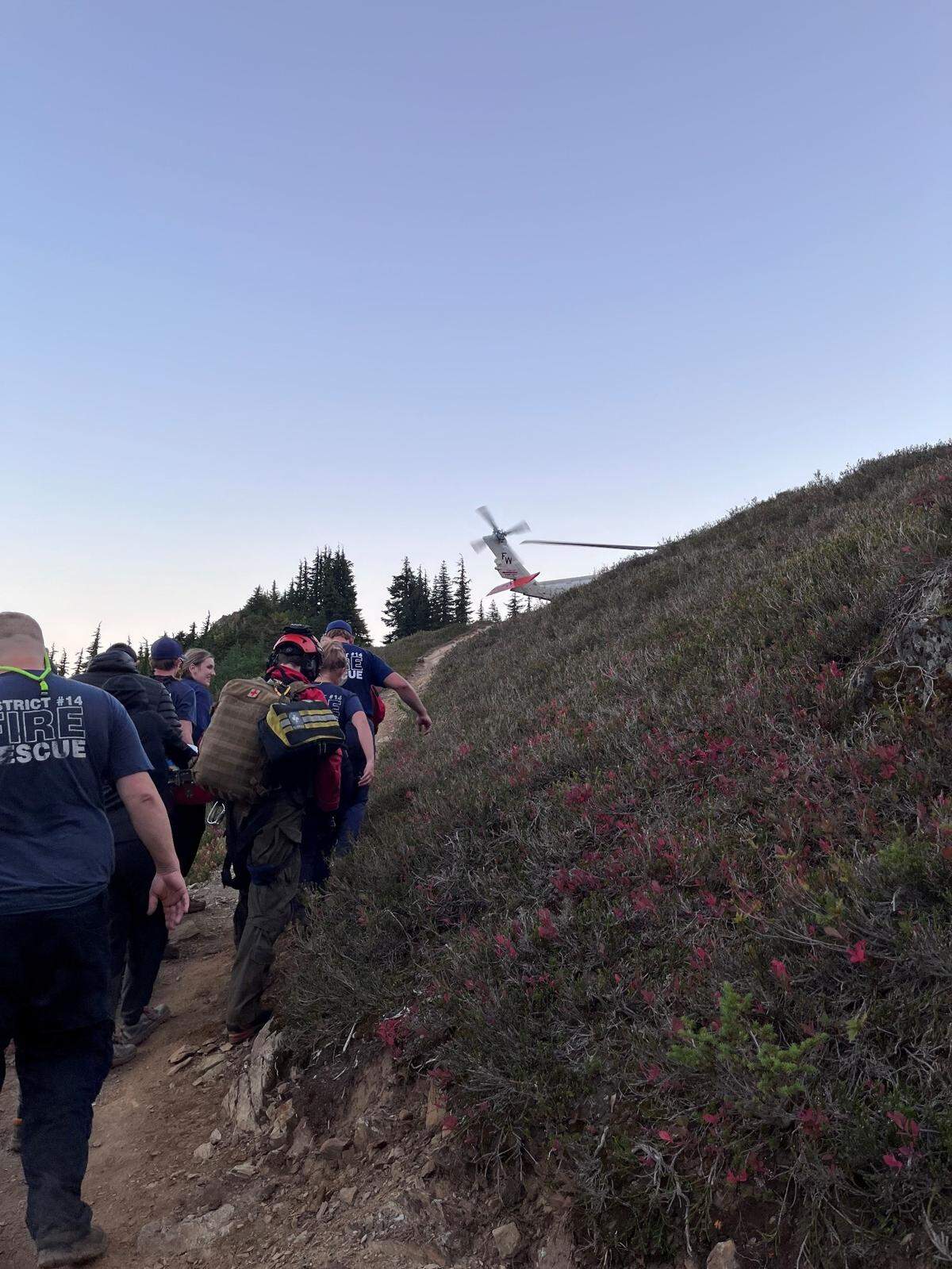 A search and rescue team from Naval Air Station Whidbey Island airlifted a 73-year-old female hiker Monday who suffered a broken ankle in Whatcom County.