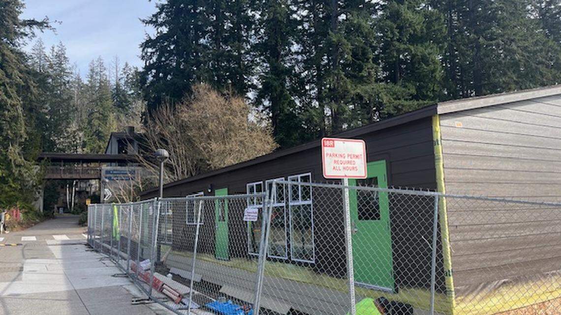 A new modular unit is under development at Western Washington University on March 5. It’s part of an effort to expand the university’s on-campus Child Development Center.
