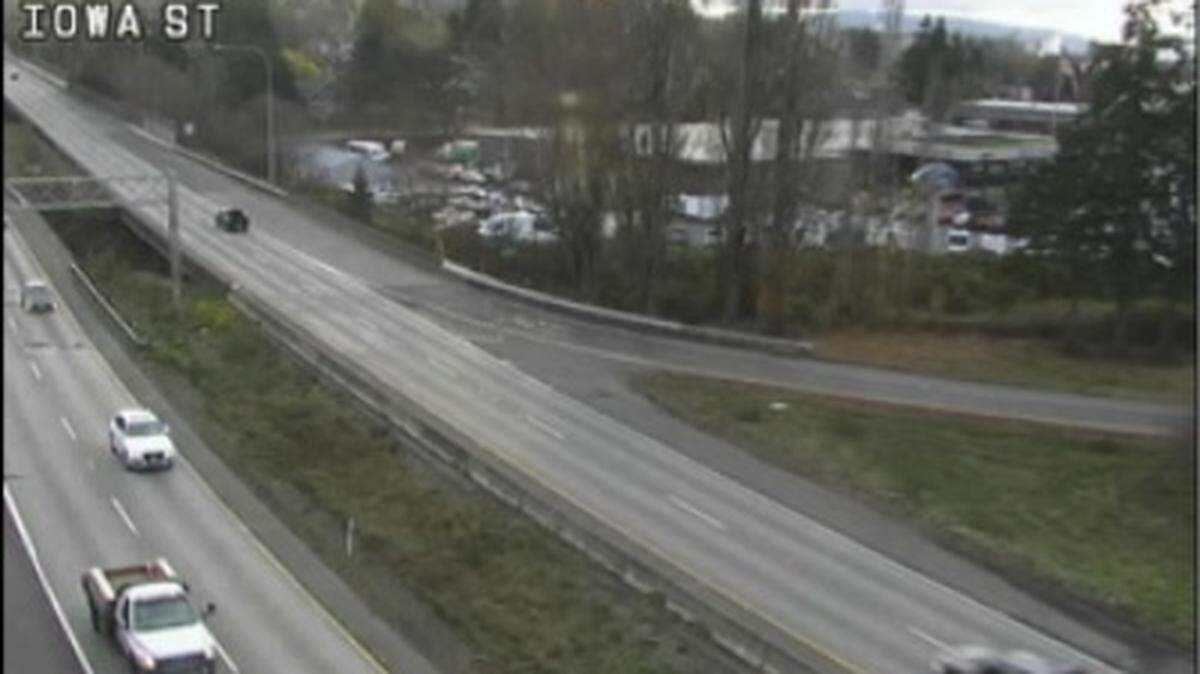 Interstate 5 traffic was clear Monday afternoon, November 24, 2025, near Iowa Street in Bellingham, Wash.