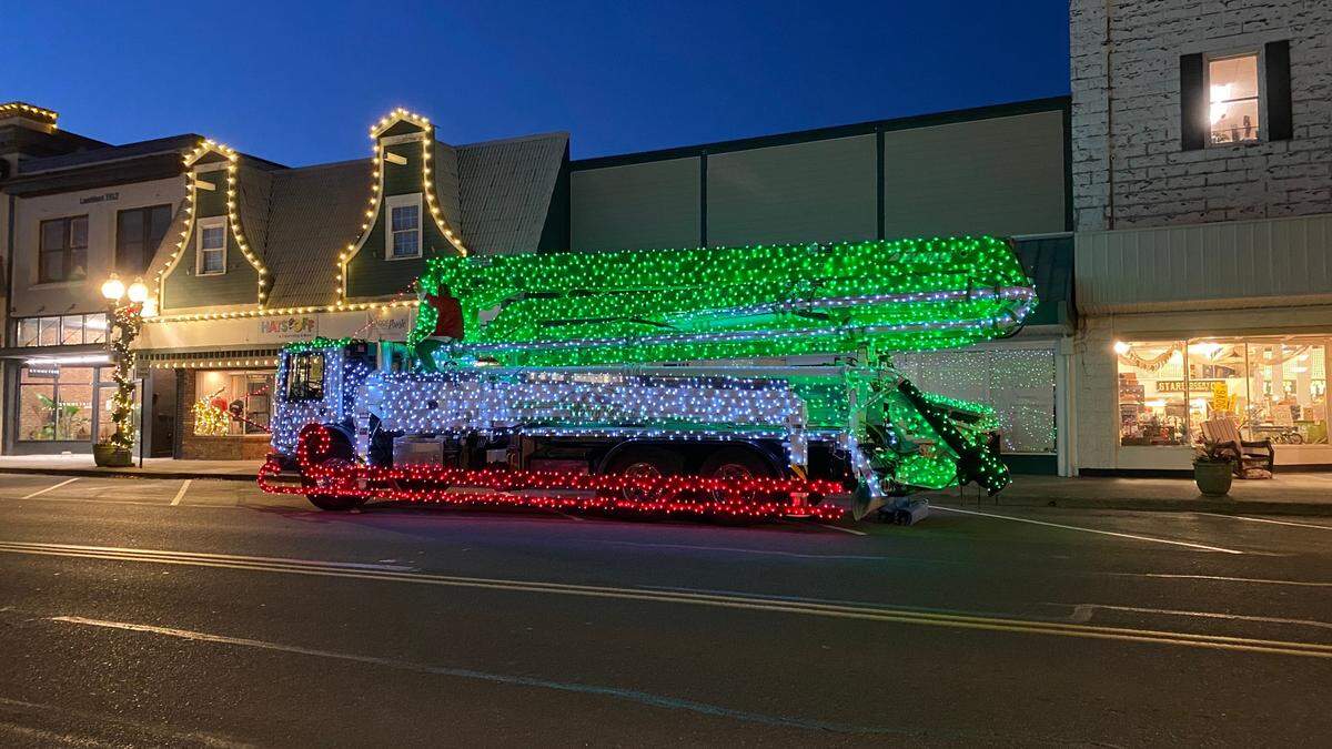 A stationary float is illuminated during the Northwest Lighted Christmas Parade on Saturday, Dec. 5, 2020.