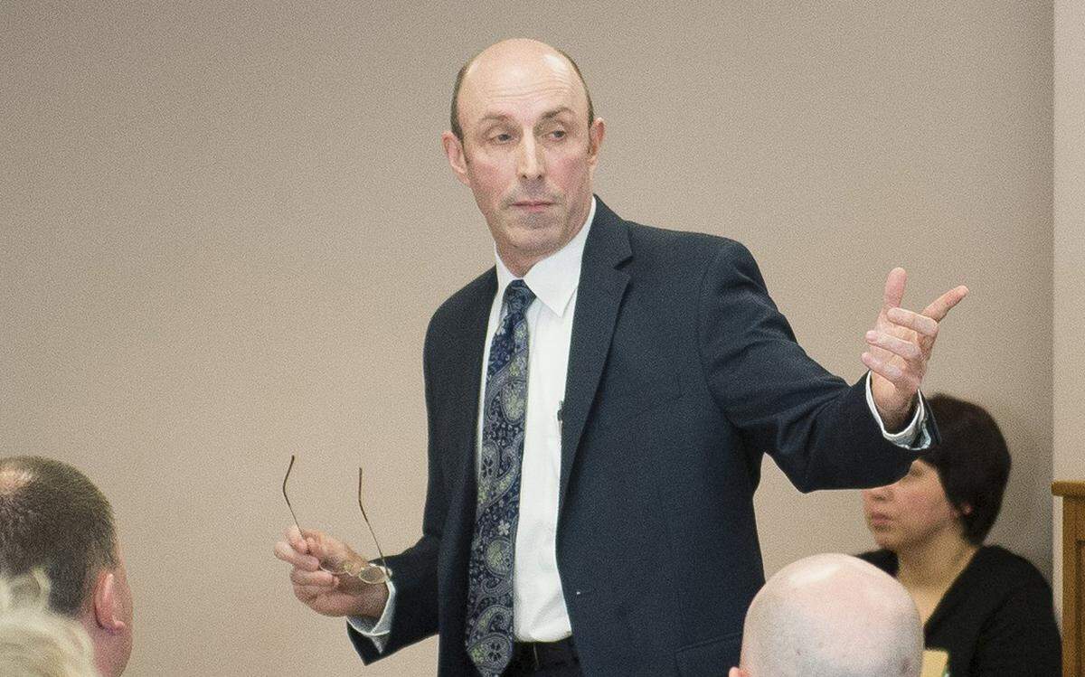 Whatcom County Prosecuting Attorney Eric Richey, in court in 2018, is one of two dozen leaders Gov. Jay Inslee has appointed to&nbsp;a task force that will make recommendations about policing.