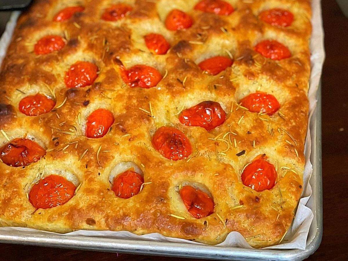 Homemade focaccia bread from Mercato delle Bonta, a new restaurant opening in Whatcom County in April 2024 inside the Granary Building at 1211 Granary Ave. in Bellingham, Wash.