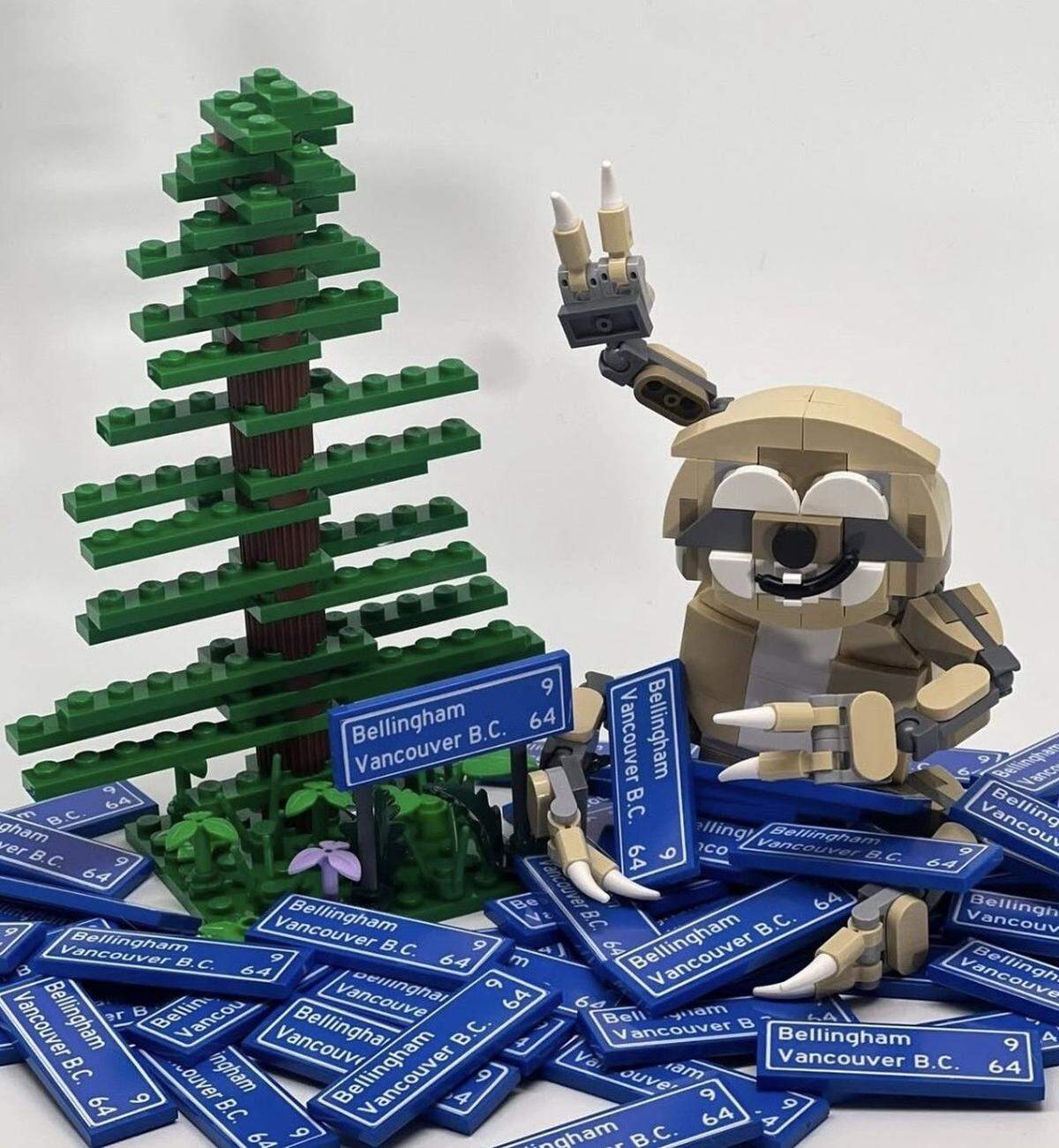 A Lego model of “Slothy,” an unofficial mascot for Bellingham, is currently available at the Whatcom Museum.
