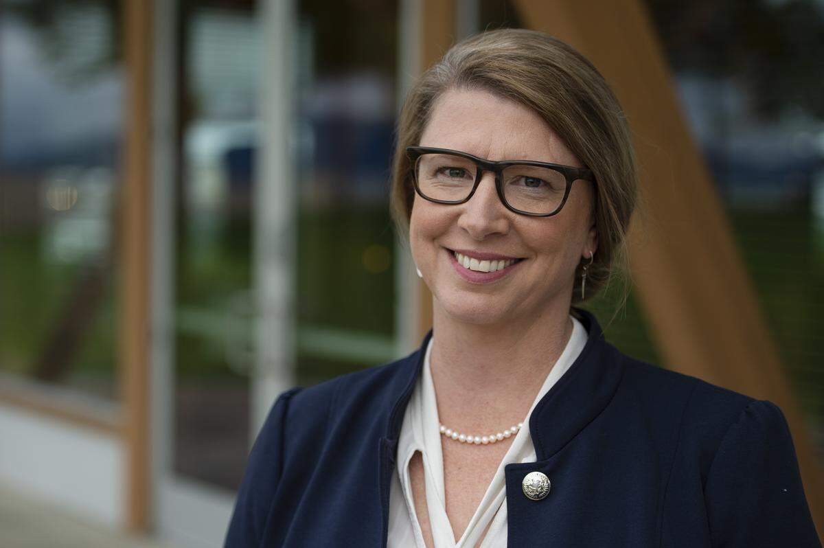 Bellingham mayoral candidate April Barker at Zuanich Point Park before a campaign event in Bellingham Sept. 17.