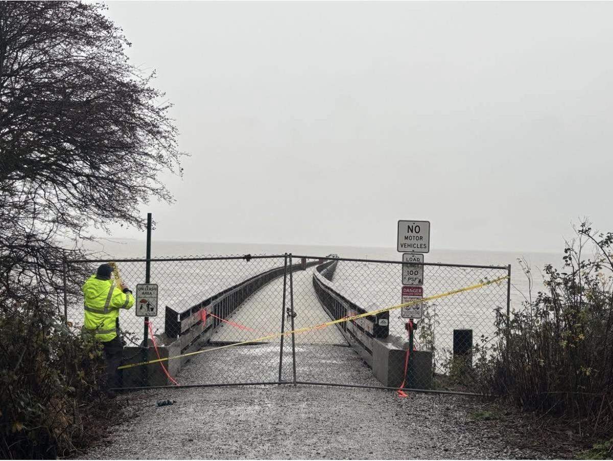 Little Squalicum Pier, a popular city park, was closed indefinitely on Dec. 10 because of sinkholes near its supports and other damage from last week’s atmospheric river series of storms.