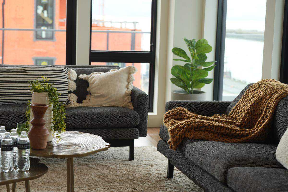 The interior of the penthouse in Harcourt Development’s first luxury condo building in Bellingham.