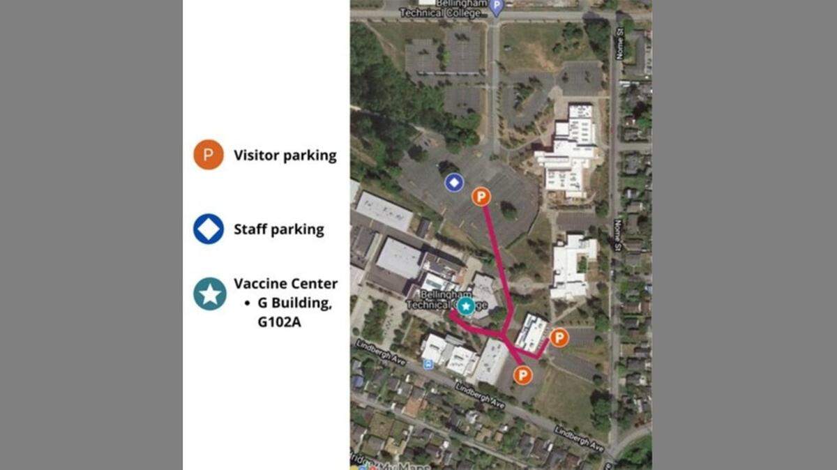 A total of 400 doses of Moderna’s COVID-19 vaccine will be available at the Community Vaccination Center at Bellingham Technical College on Saturday, March 20, 2021, in Bellingham, Wash.
