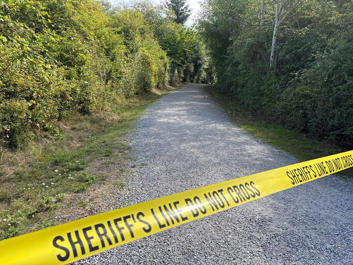 Whatcom County authorities taped off entrances to Little Squalicum Park on Wednesday at they searched the area for a sexual assault suspect.