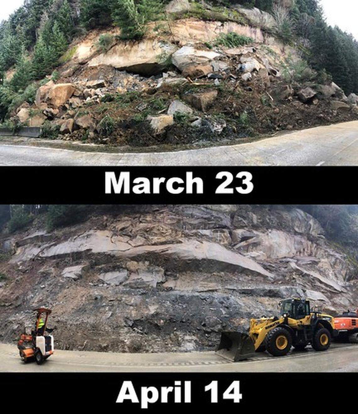 A March 19 landslide dumped around 7,000 cubic yards of material on northbound Interstate 5 near Bellinham, Washington. Less than a month later, both lanes reopened.