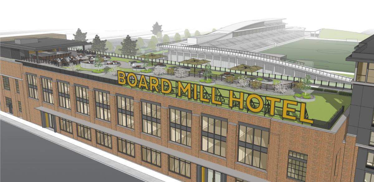 Option B: Hollander Hospitality Boardmill proposal to the Port of Bellingham for development of the Boardmill building near Waypoint Park, on the waterfront in Bellingham.