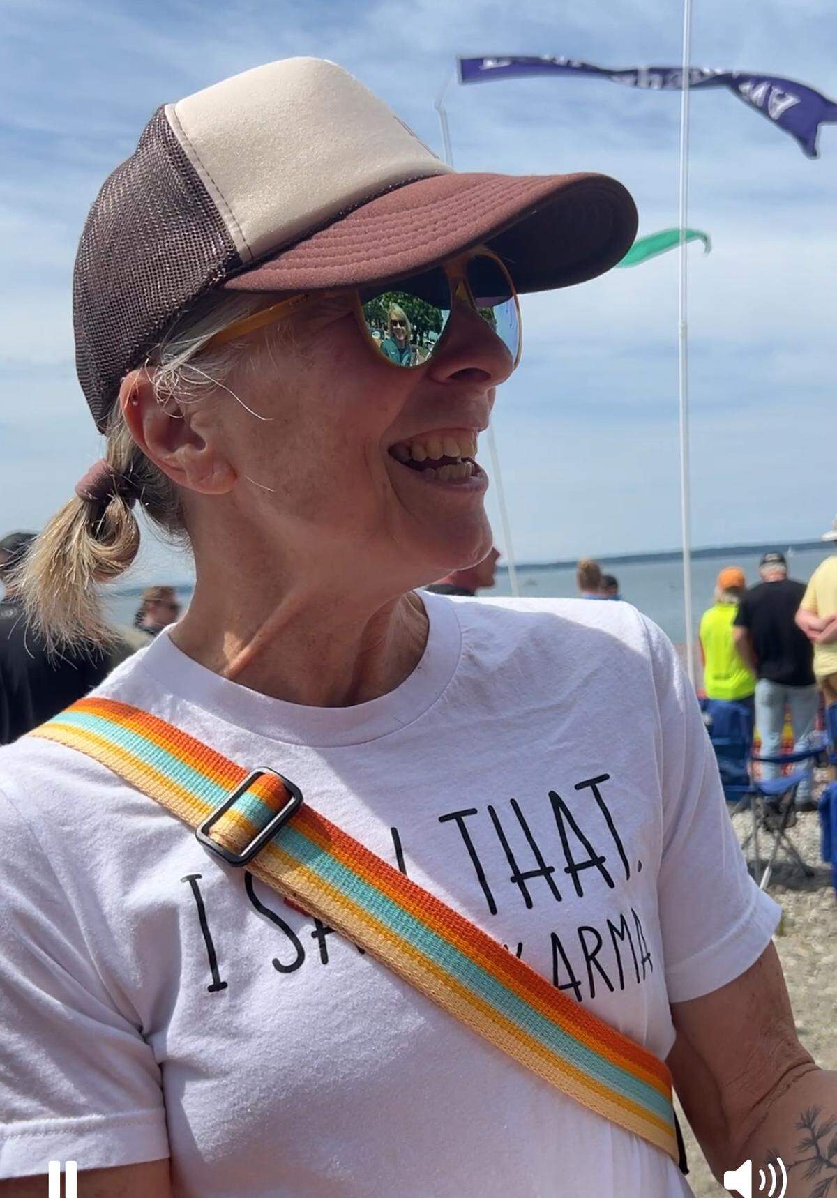 Tammy Bennett of Bellingham was at the finish line Sunday.