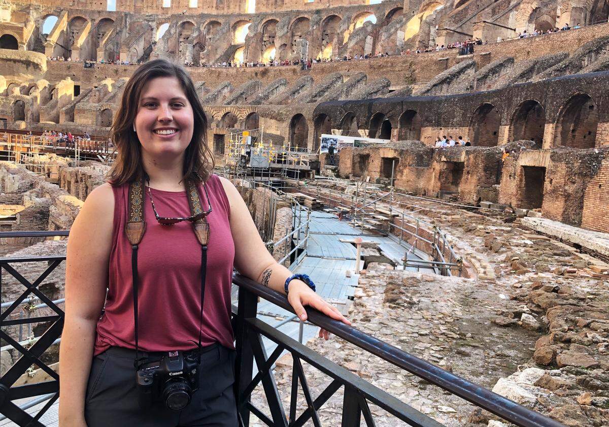 Lacey Young visits the Colosseum in Rome in October.