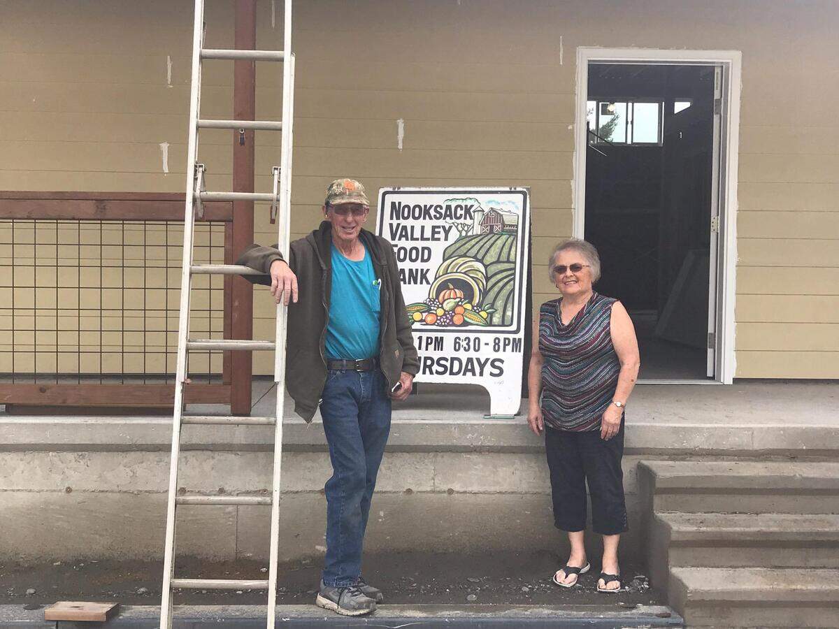 Diane and Ted Lautenbach, co-directors of the Nooksack Valley Food Bank, raised funds for the 3,600-square-foot building that was constructed for the food bank with the help of community volunteers. After it was completed, the food bank moved into it from the basement of the Everson Presbyterian Church next door.
