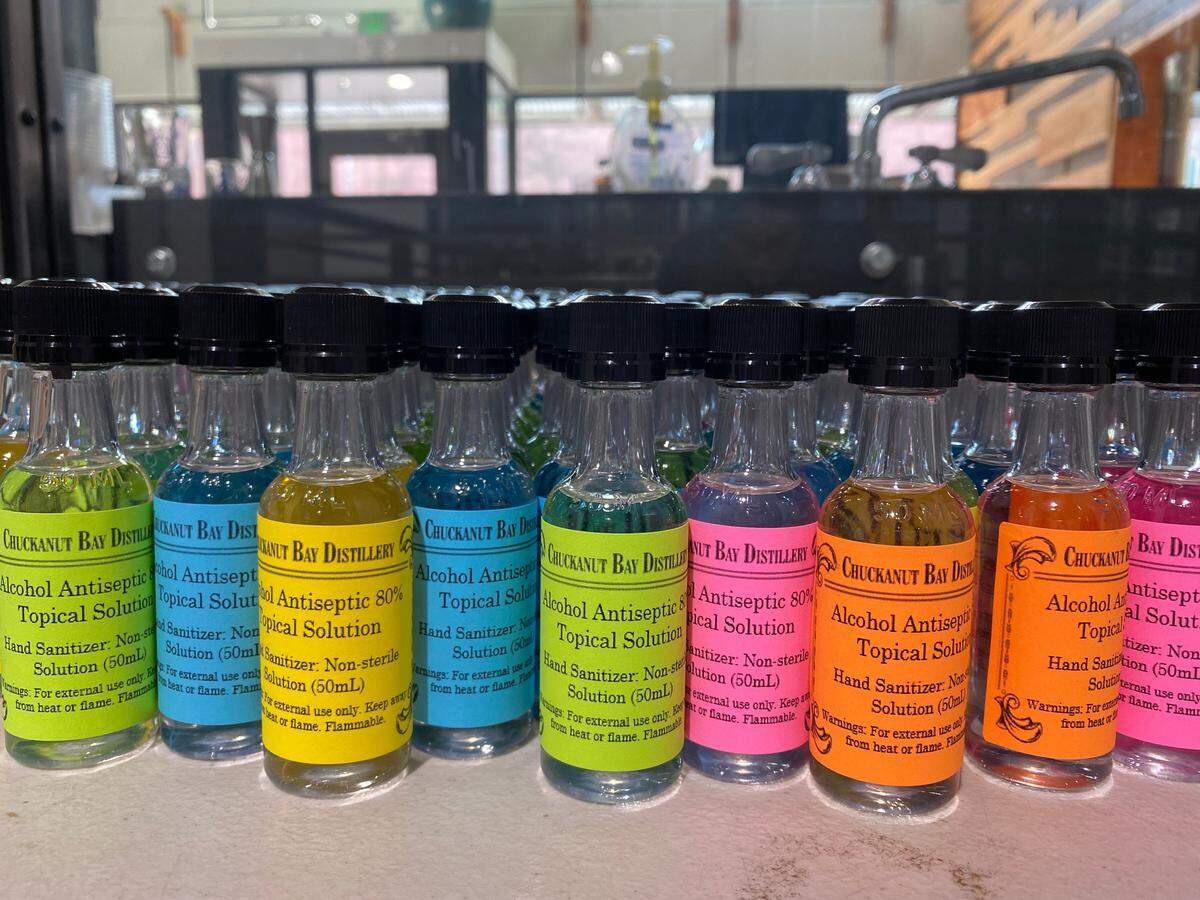 With a shortage of commercial hand sanitizer, Chuckanut Bay is one of two Whatcom distilleries now making hand sanitizer during the coronavirus outbreak in Whatcom County.
