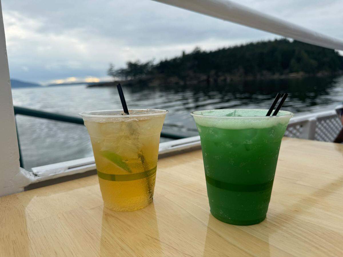Signature cocktails, the Rum Runner and Seaweed Shaker.