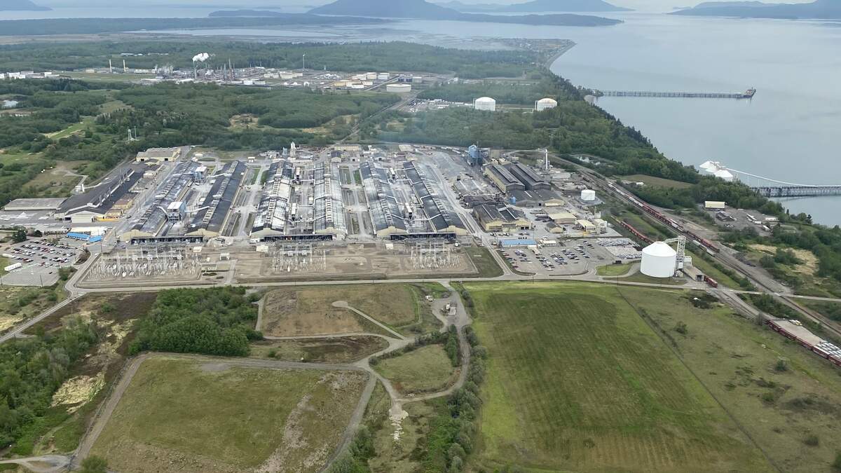 Alcoa Intalco Works aluminum plant near Ferndale shut down in summer 2020. New federal legislation could subsidize low-carbon aluminum produced in the U.S. but the reopening of Intalco remains uncertain.