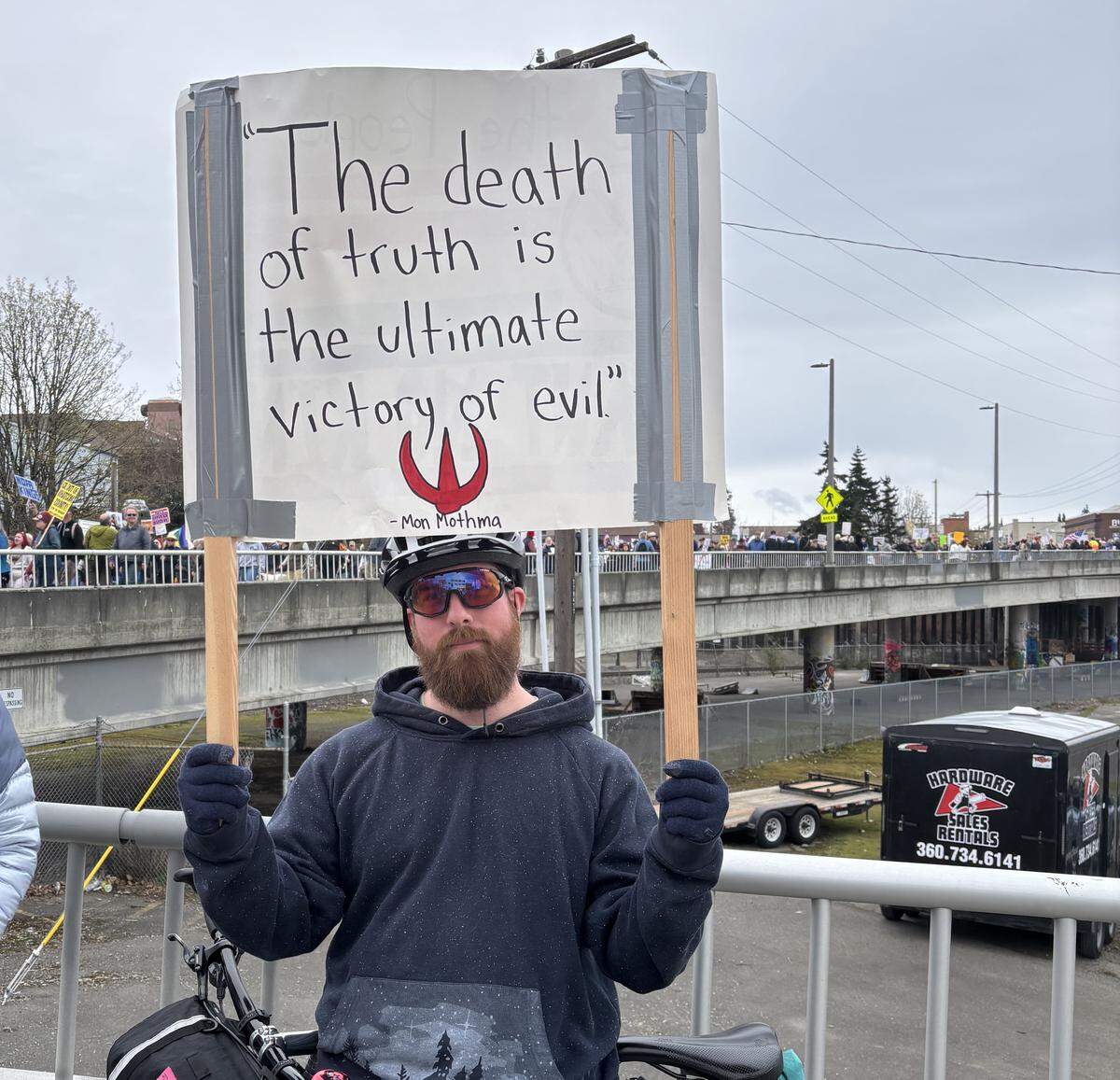 Mitch Metcalf at Bellingham’s No Kings rally March 28, 2026.