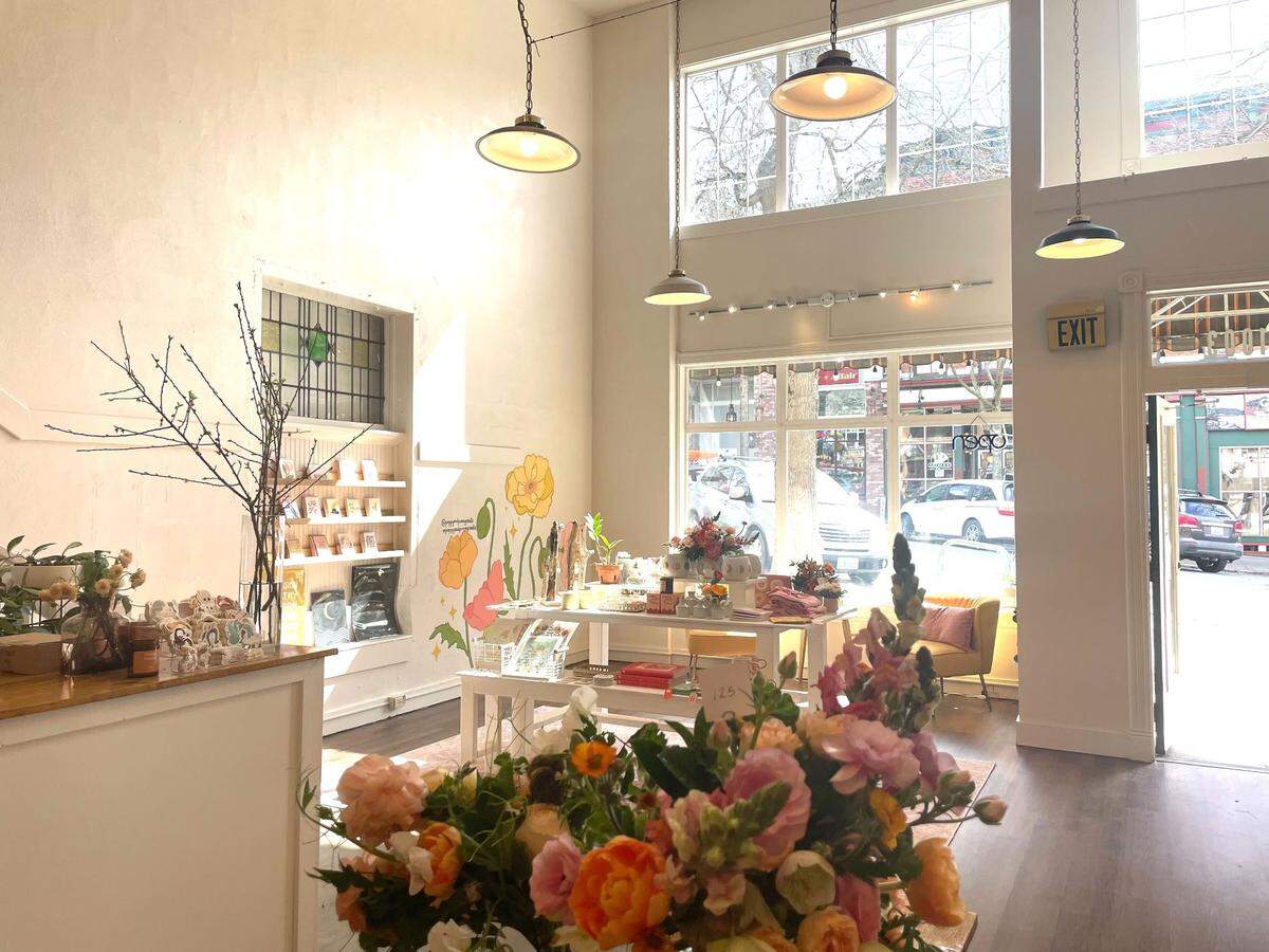 Poppy & Pomegranate, a flower shop in Fairhaven, on Wednesday, April 5, 2023. The store, which also sells apparel, accessories and home goods, opened on Saturday, April 1, 2023, at 1003 Harris Ave. in Bellingham, Wash.