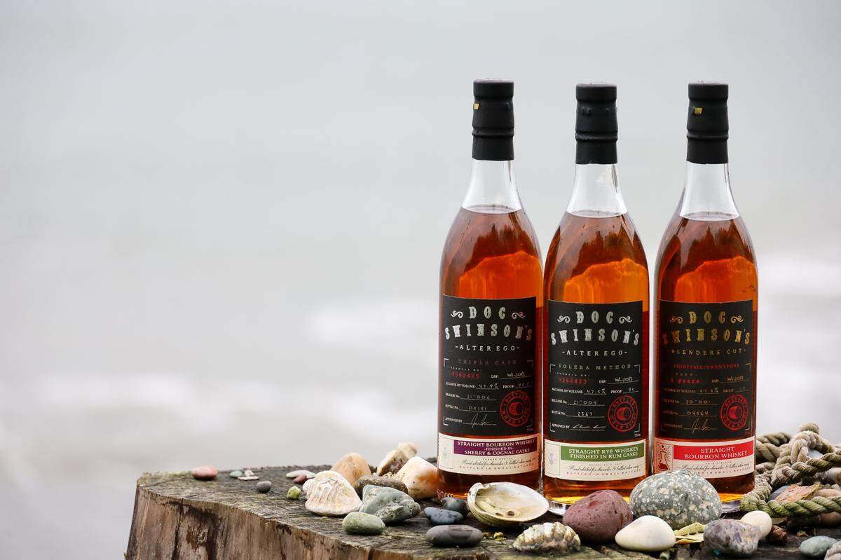Doc Swinson’s coreproduct lineup: Alter EgoTriple Cask Bourbon,Alter Ego Solera MethodRye, Blenders CutStraight Bourbon in Nov. 2022.