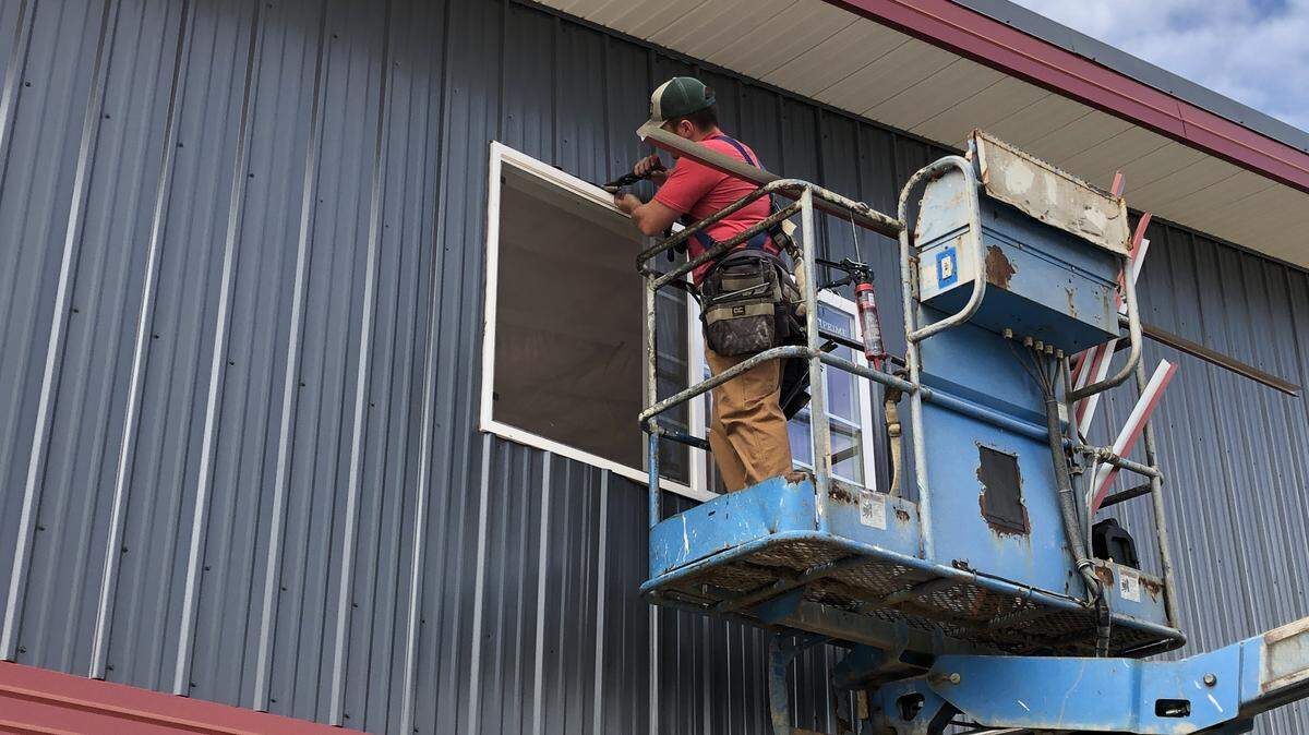 Construction is underway for the Pioneer Flexspace Premium Storage Condominiums on Portal Way in Ferndale. The first of seven buildings is expected to be finished this month. Once completed the 7.5-acre site will have 108 storage units.