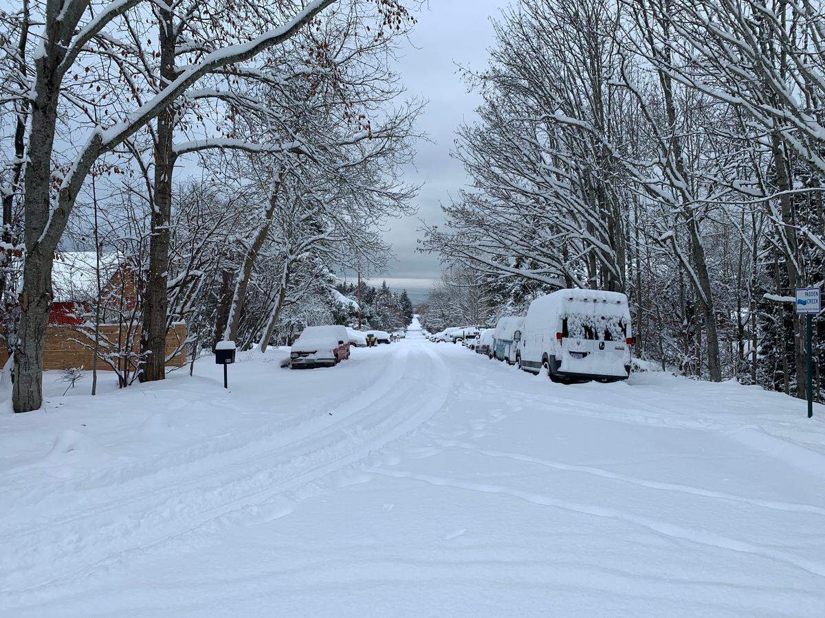 Snow covers roads Tuesday, Dec. 20, in the Fairhaven area of Bellingham.