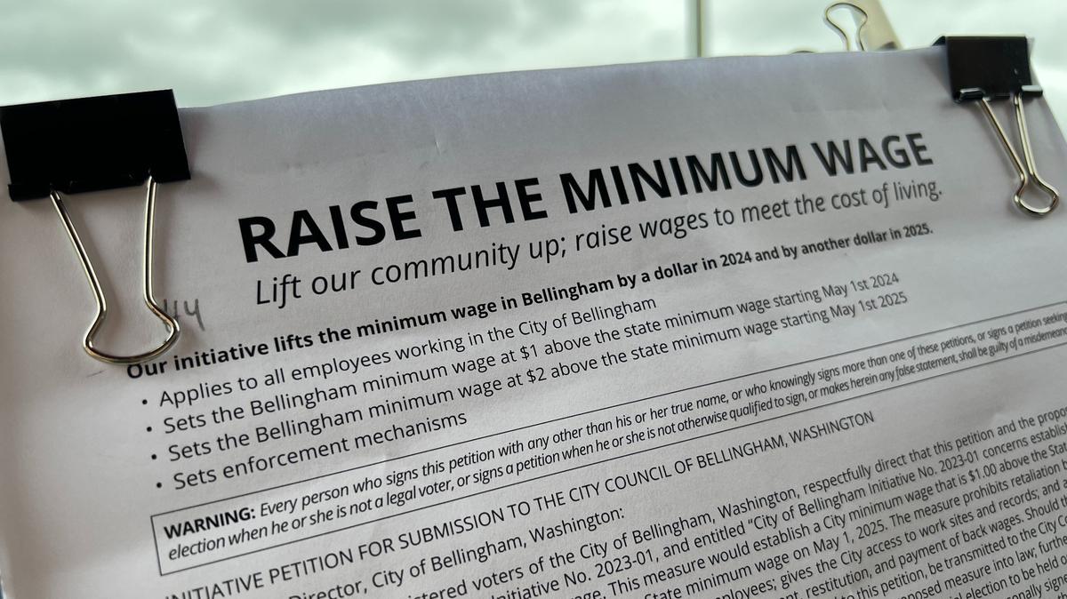 A petition from Community First Whatcom seeks to raise the minimum wage to $1 an hour above the Washington state minimum wage. It needs voter approval.