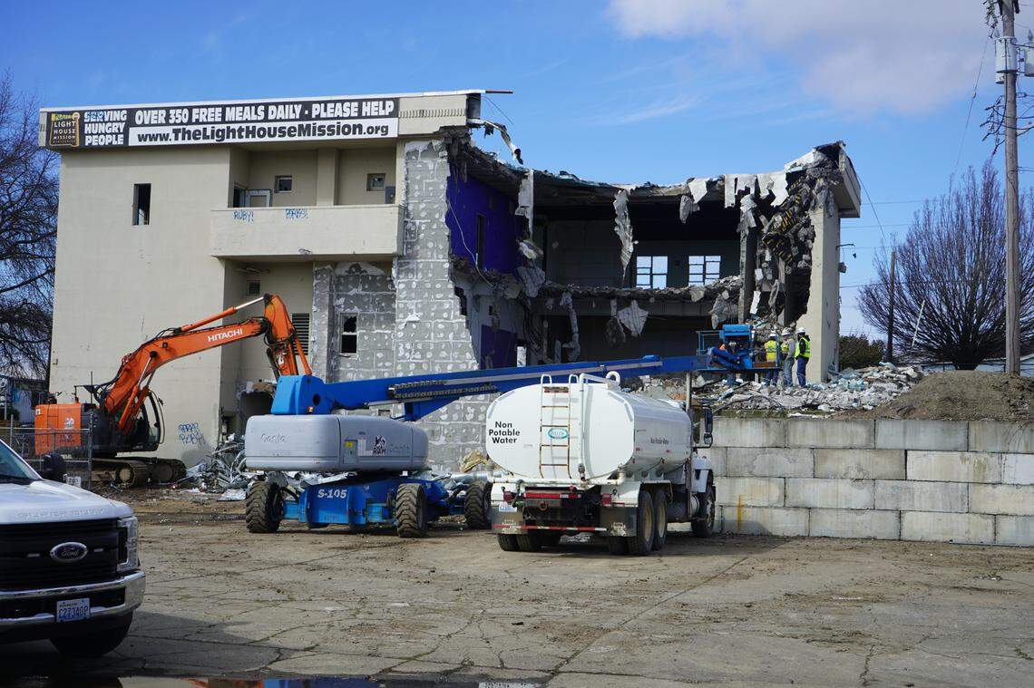 Demolition beings Tuesday, Marcy 14, at the Lighthouse Mission Ministries building at 910 Holly St. in Bellingham. A new homeless services facility that will double the organization’s capacity will be built on the same lot.