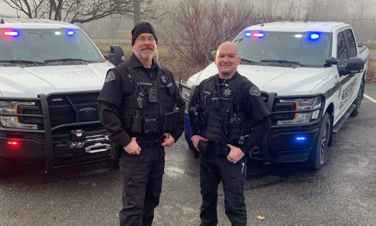 Deputy Jason Thompson, left, and Deputy Ryan Rathbun were recently cleared to return to full active duty, according to a news release Thursday, Dec. 22, 2022. The deputies were both shot in the face while responding to a Feb. 10 dispute between neighbors in Peaceful Valley.