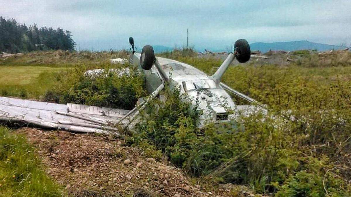 The pilot of a Stinson 108 suffered minor injuries when he crashed Friday at the end of a small airstrip on Eliza Island.